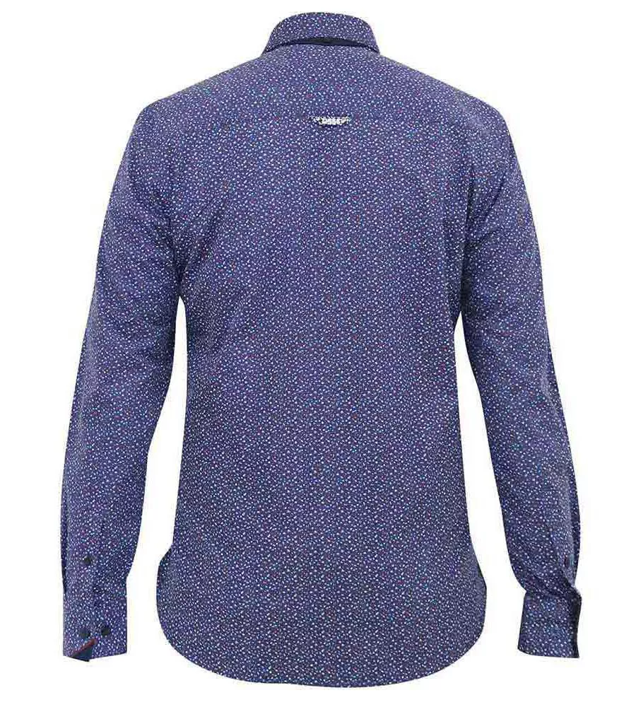 D555 Mens Long Sleeve Shirt With Micro All Over Print (VALENCE)