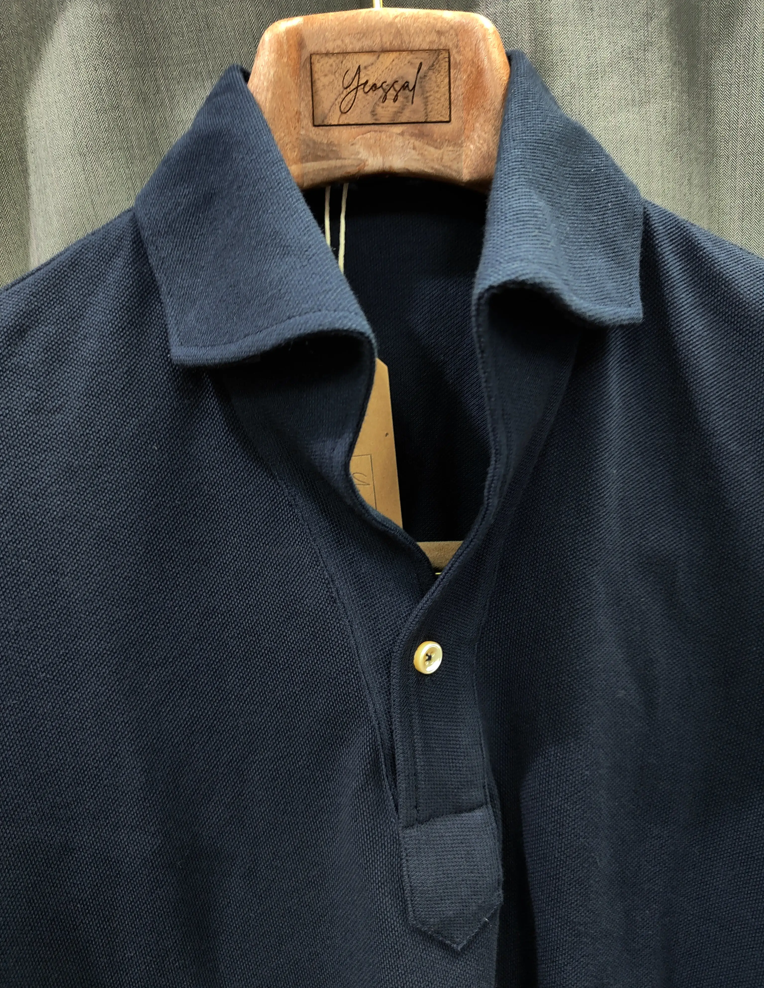 Dark Navy Stretch-Cotton Long Sleeves Shirt - SS091