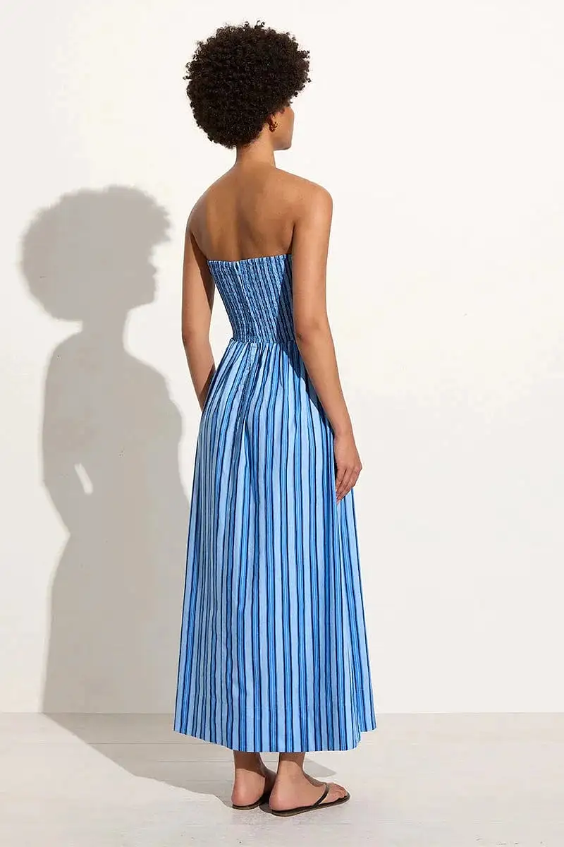 DOMINQUEZ MIDI DRESS (AKAIA STRIPE) - FAITHFULL THE BRAND