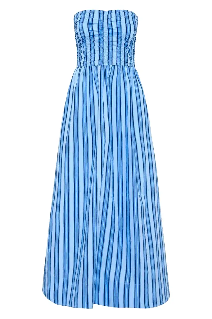 DOMINQUEZ MIDI DRESS (AKAIA STRIPE) - FAITHFULL THE BRAND