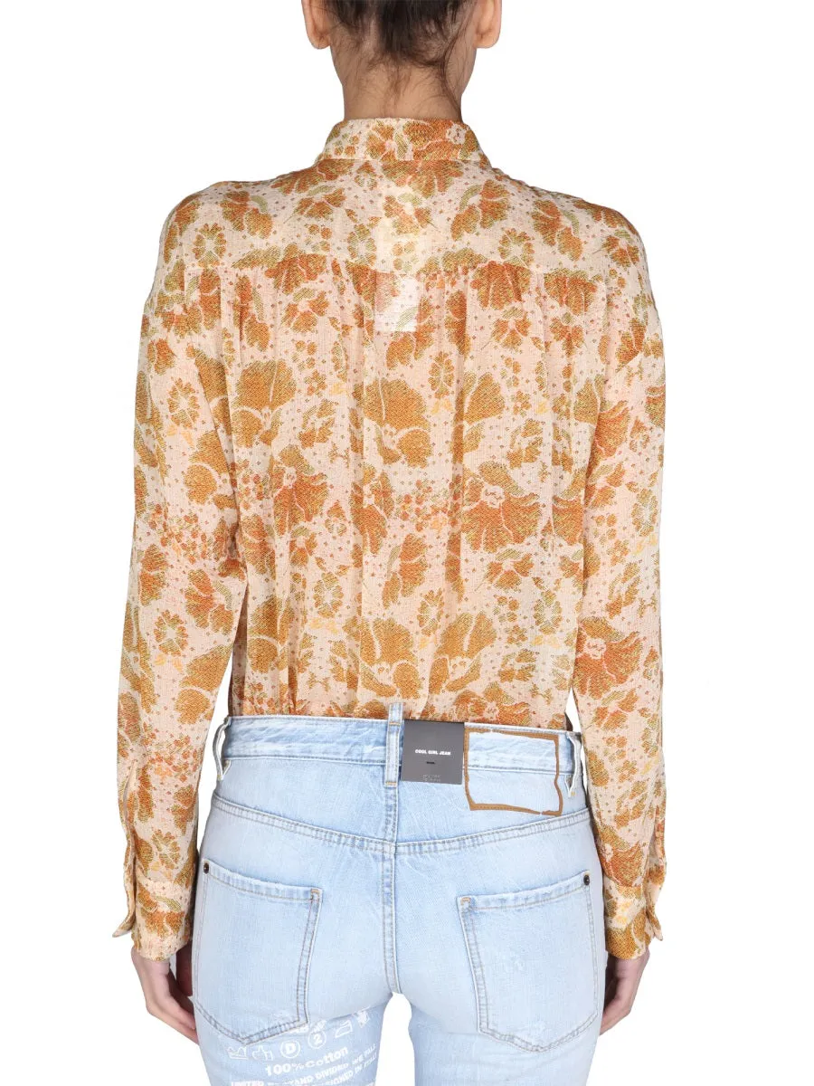 Dsquared2 Woven Floral Print Long-Sleeved Shirt