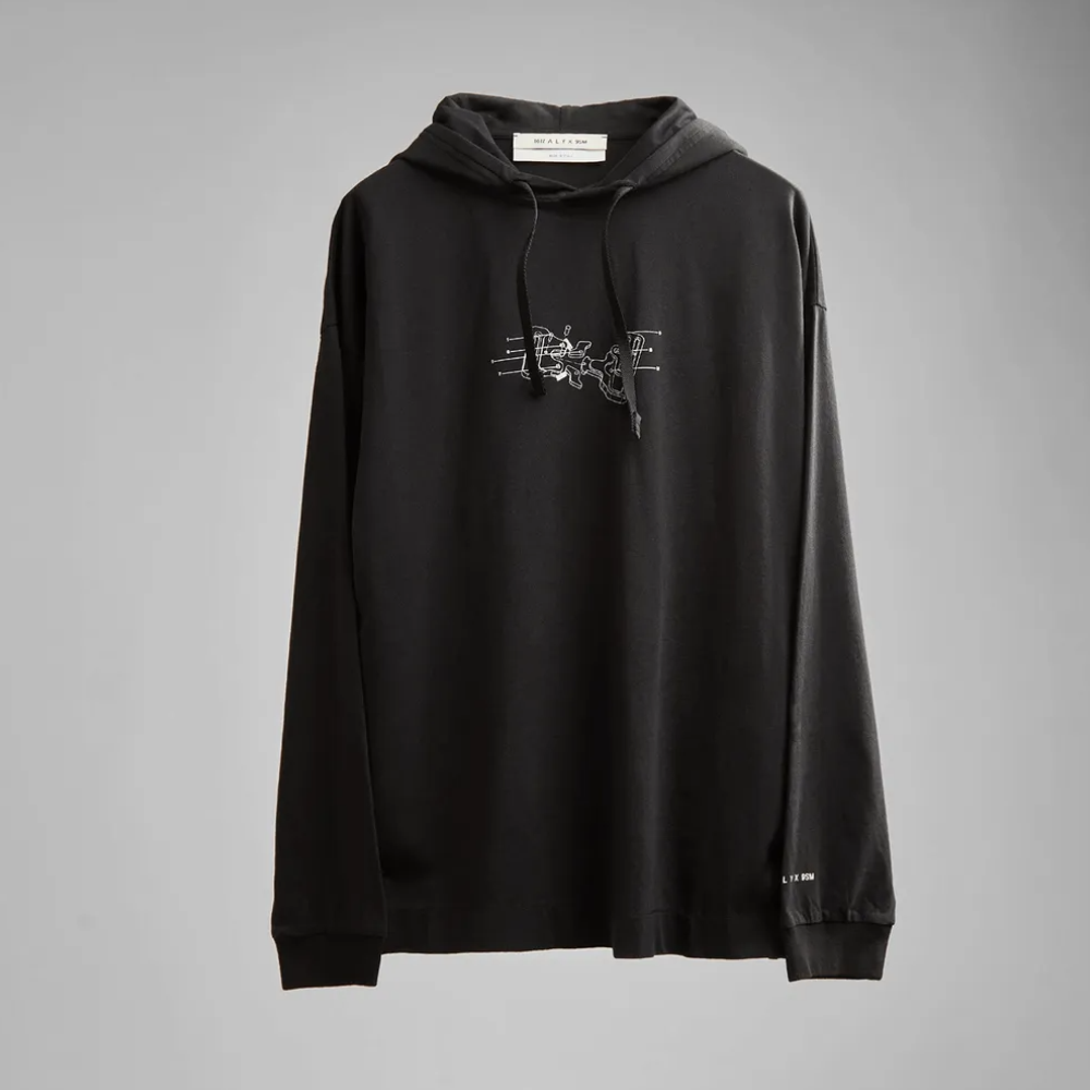 END. x 1017 Alyx 9SM Buckle Print Hooded Tee