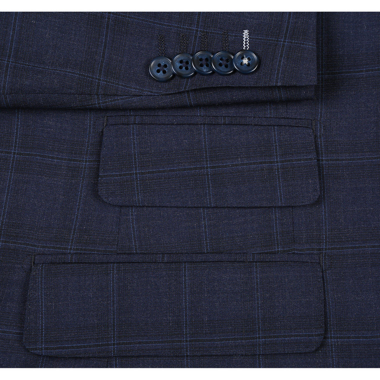 ENGLISH LAUNDRY Dark Blue Checked Wool Suit 62-65-095