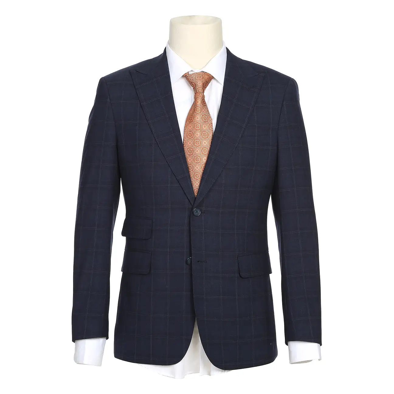 ENGLISH LAUNDRY Dark Blue Checked Wool Suit 62-65-095