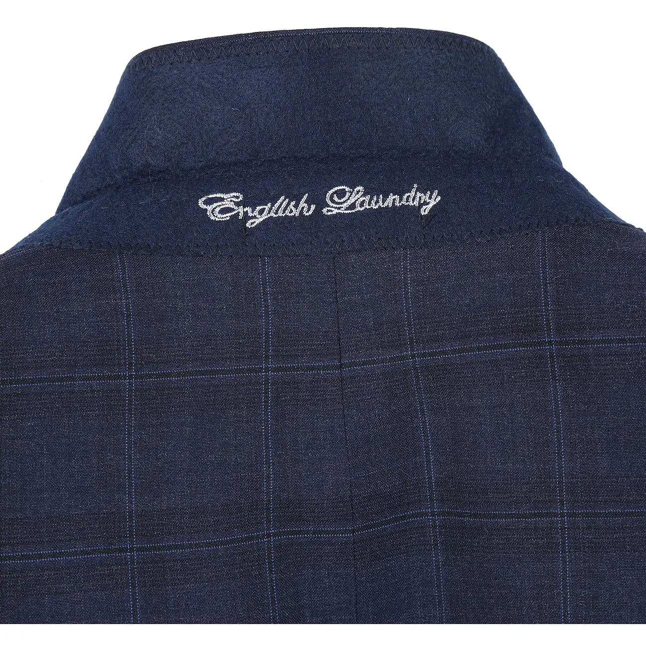 ENGLISH LAUNDRY Dark Blue Checked Wool Suit 62-65-095