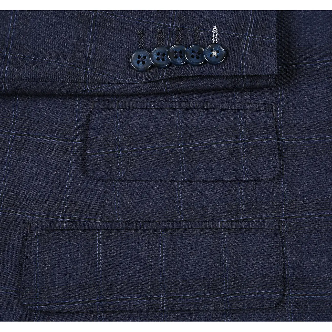 ENGLISH LAUNDRY Dark Blue Checked Wool Suit 62-65-095