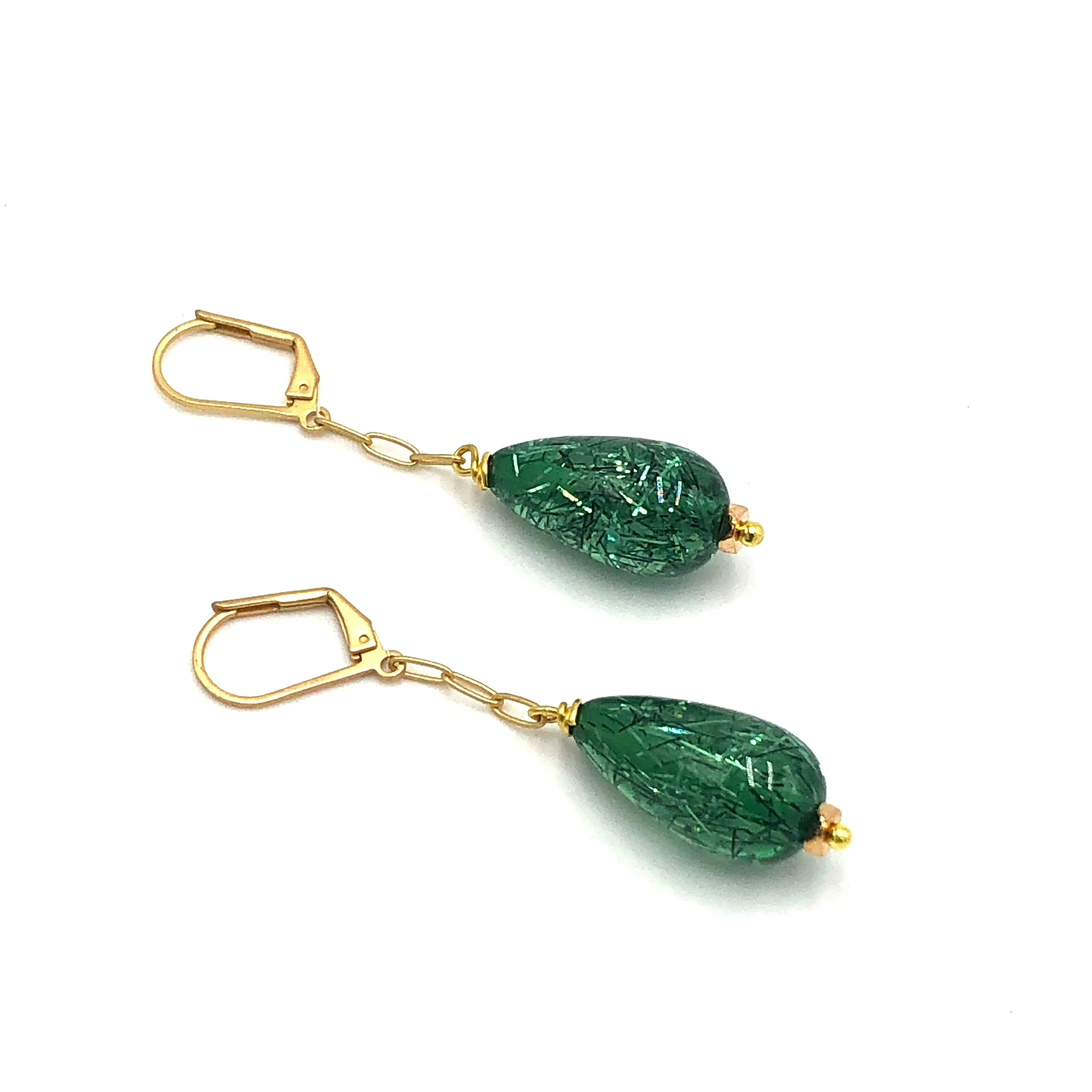 Esther Glitter Chain TearDrop Earrings