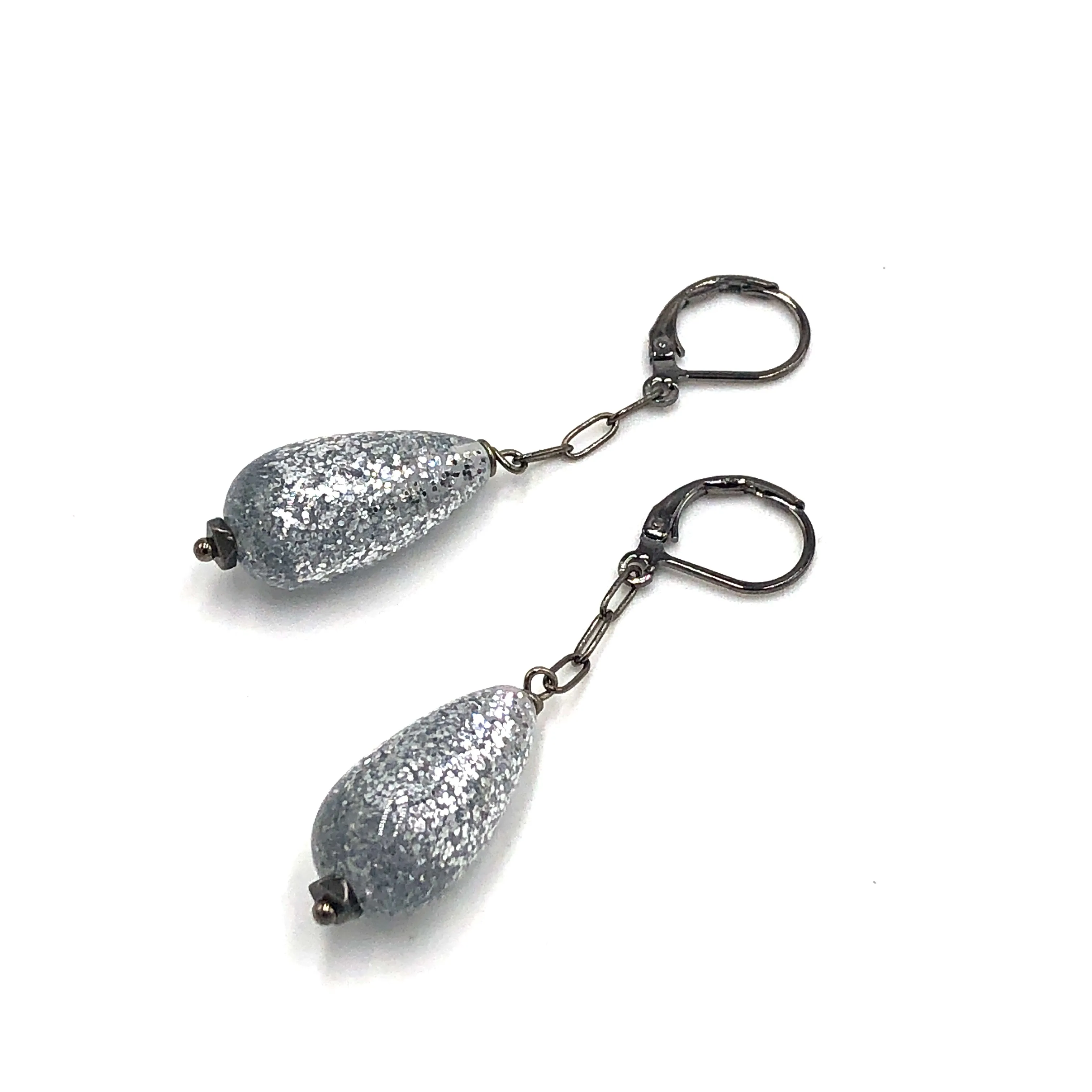 Esther Glitter Chain TearDrop Earrings