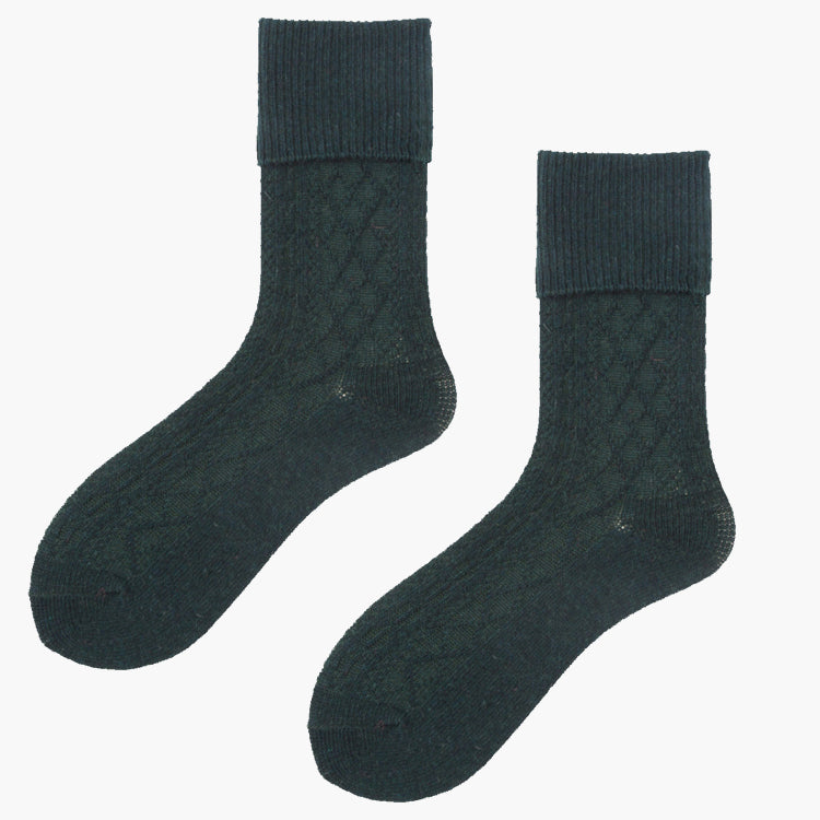 Extended Crew Length | Wool Socks | Dark Green