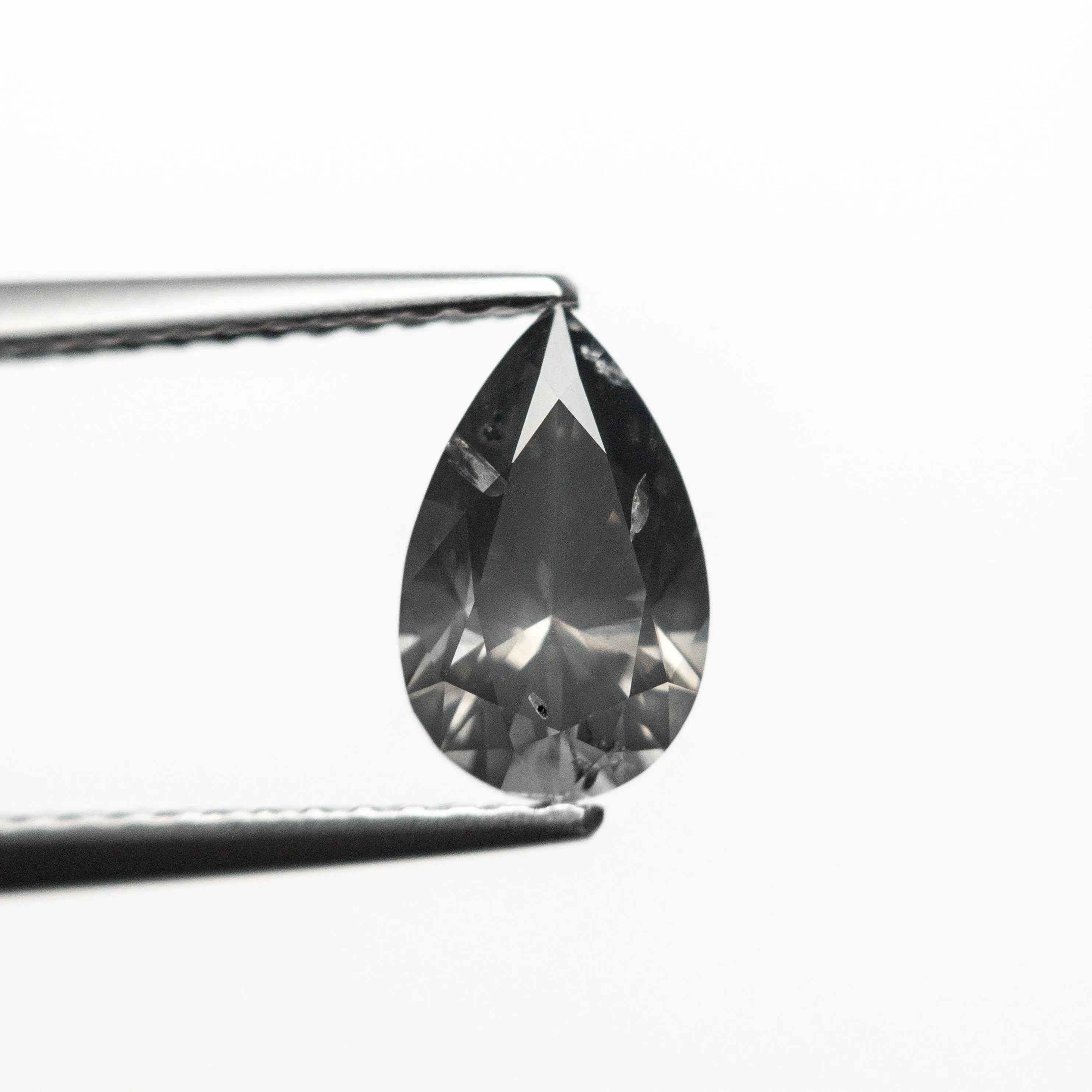 Fancy Dark Grey Brilliant Diamond - 1.03ct Pear