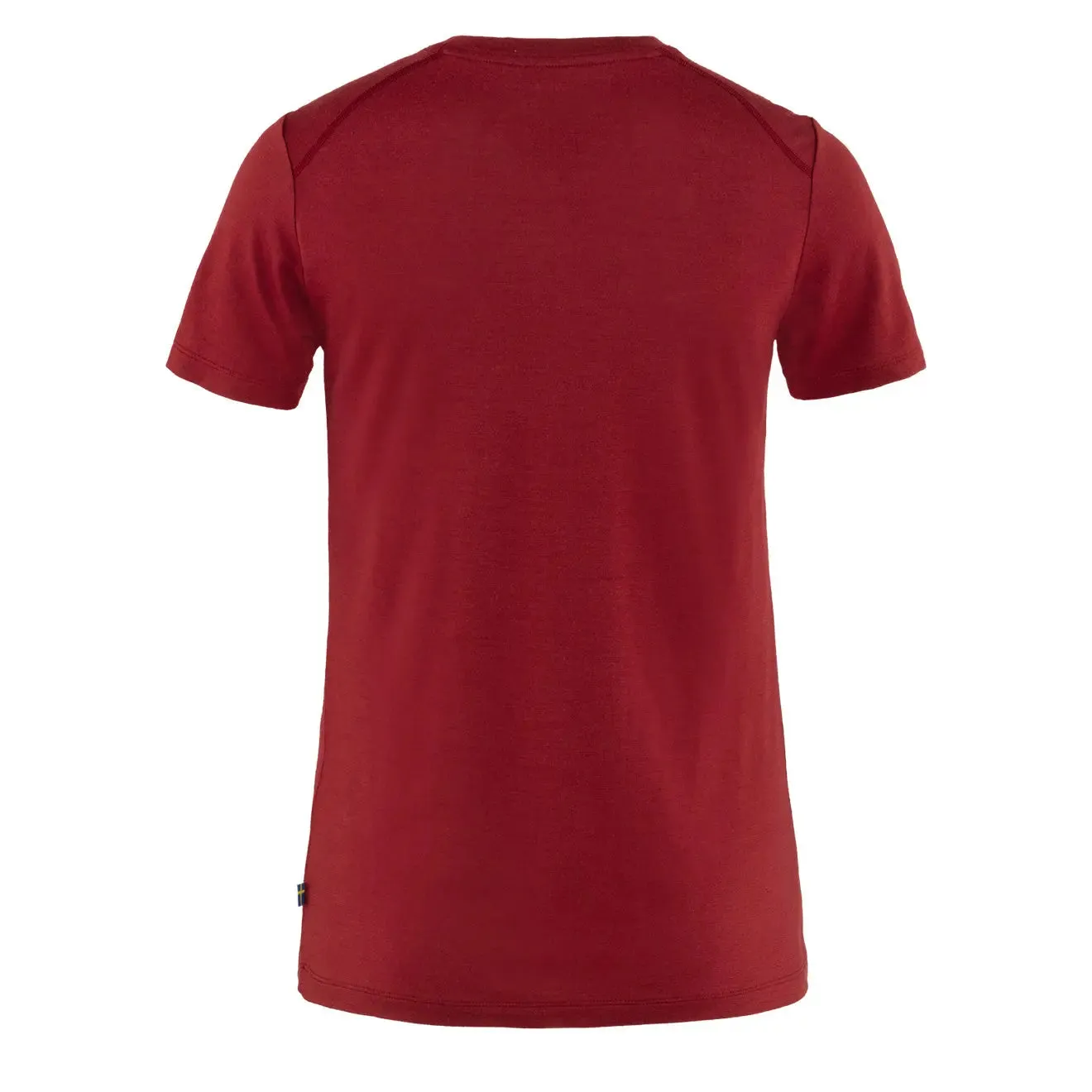 Fjallraven Womens Abisko Wool Fox SS T-Shirt Pomegranate Red / Dark Navy