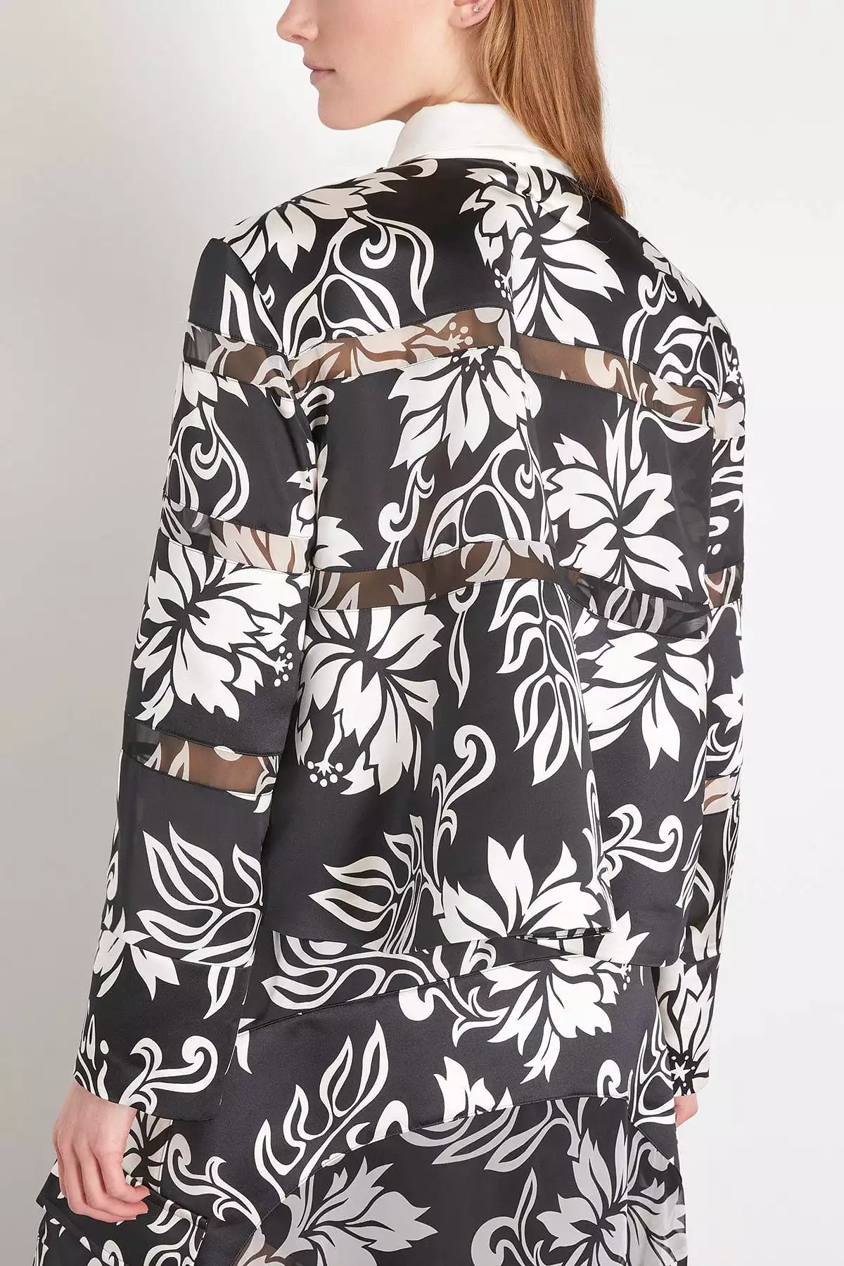 Floral Print Rugby Shirt in Black