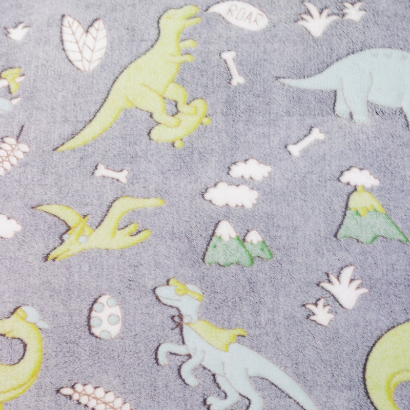 Grey Dinosaurs Glow In The Dark Blanket