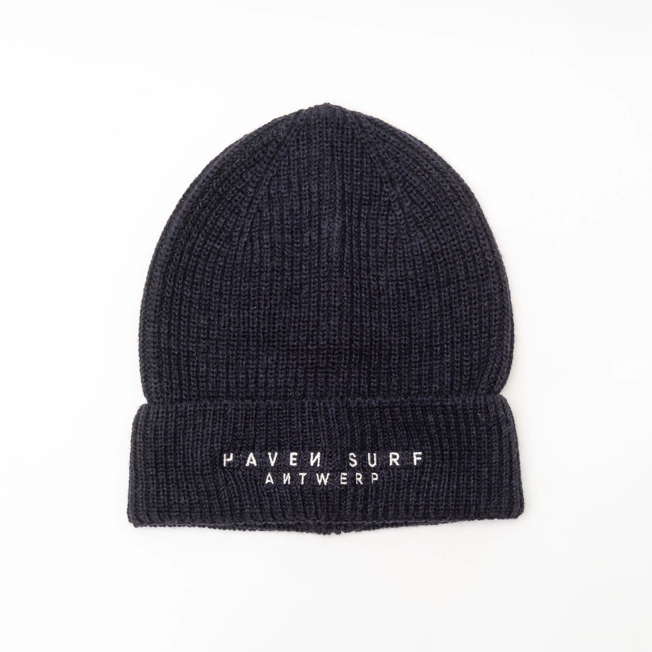 Haven Surf- Base Beanie - Dark Heather Navy (100% merino wool)