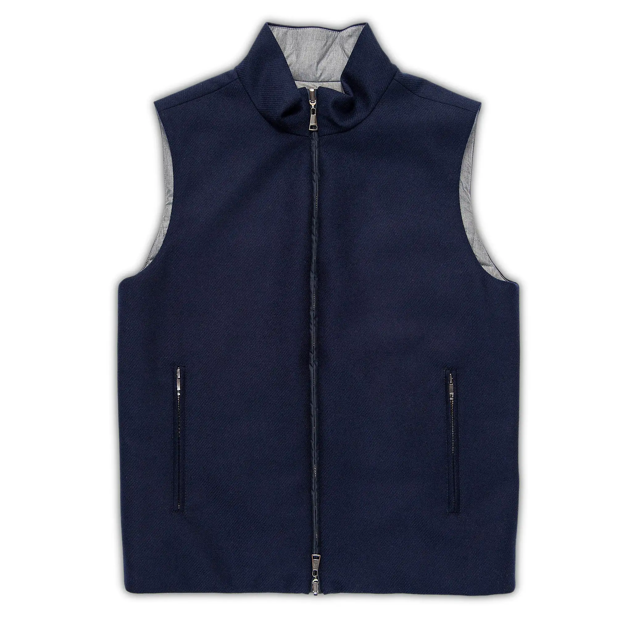 Herbert reversible gilet in winter wool and down (dark blue)