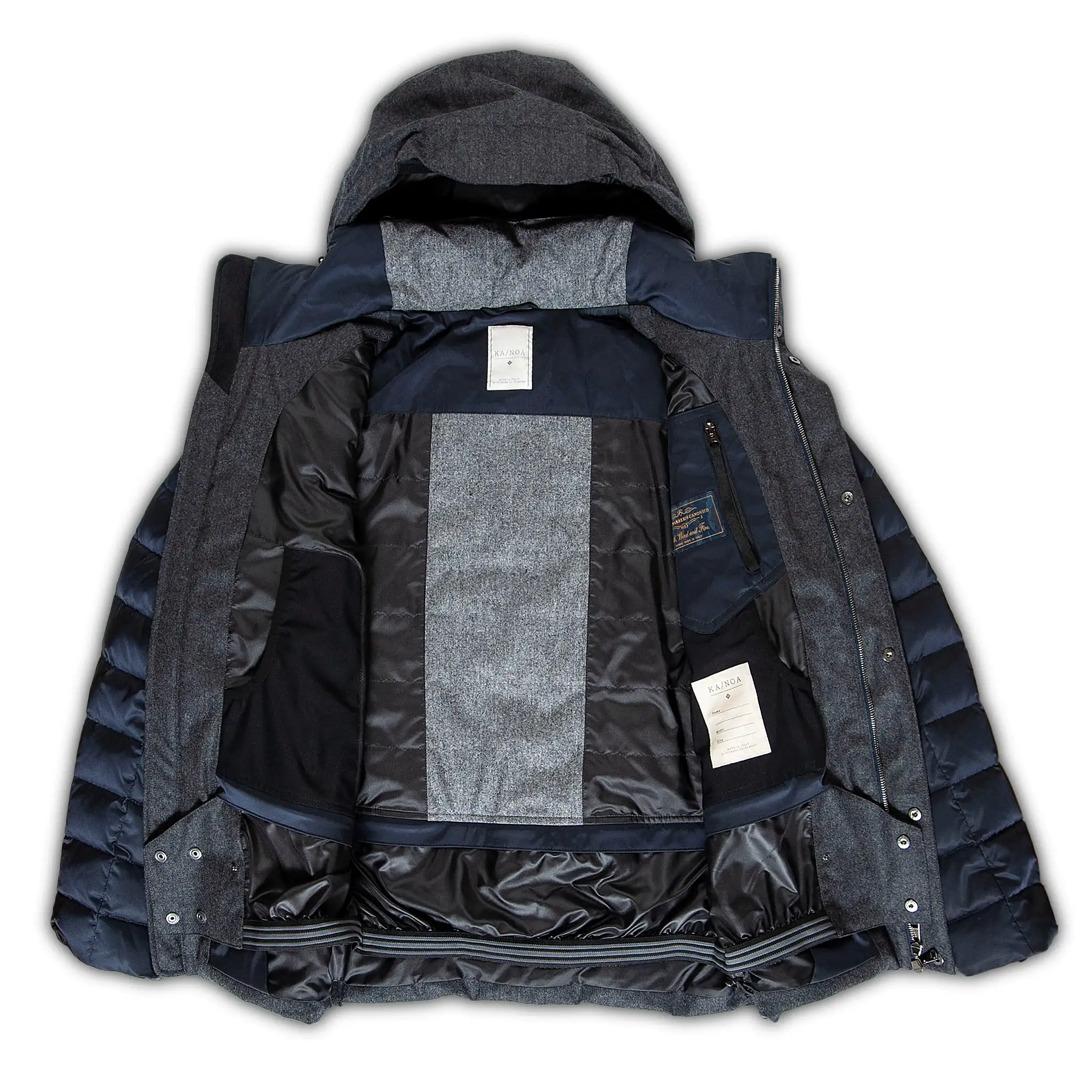 Herevé winter hybrid down ski jacket two tones (dark blue/grey melange)