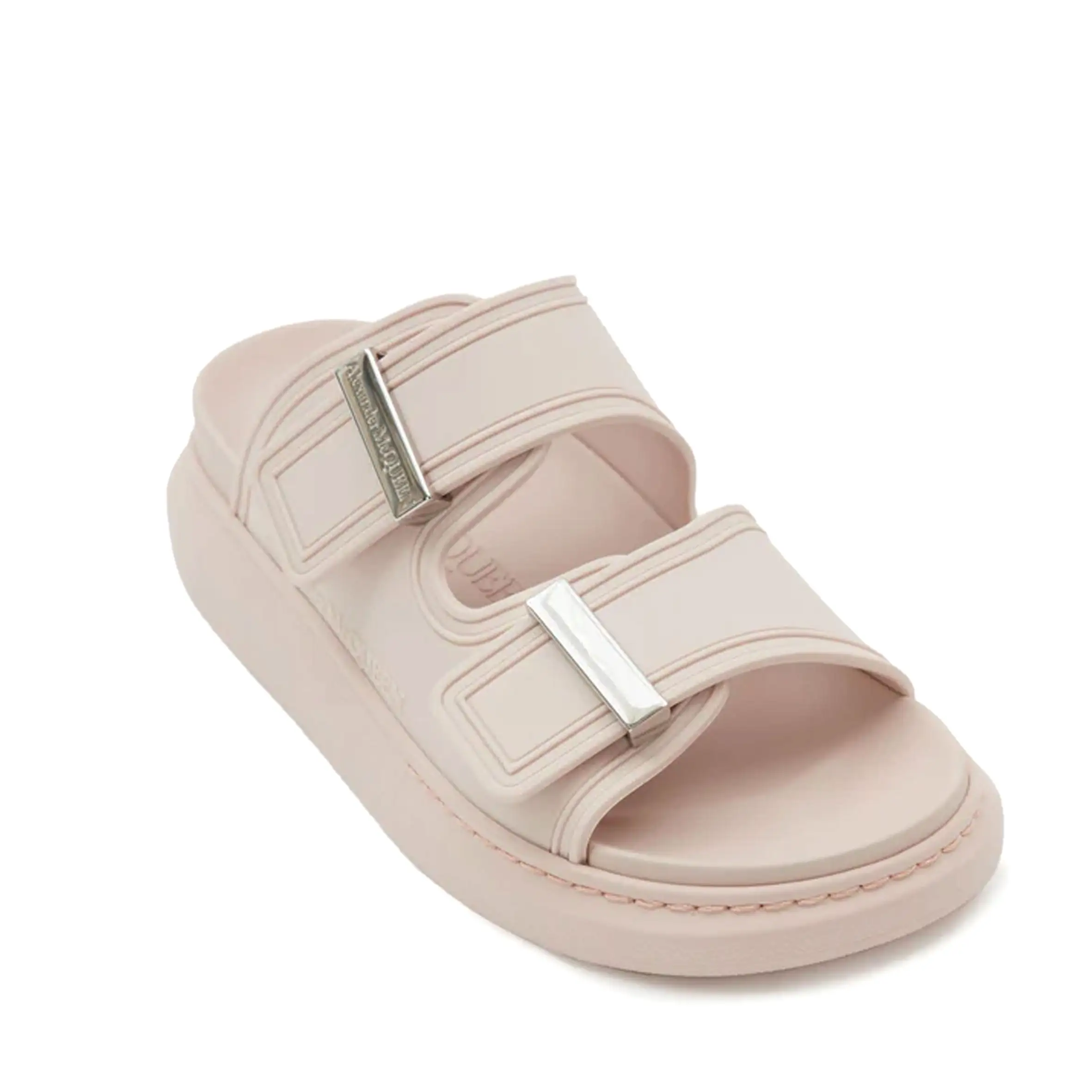 Hybrid Rubber Slides, Tea Rose / Silver