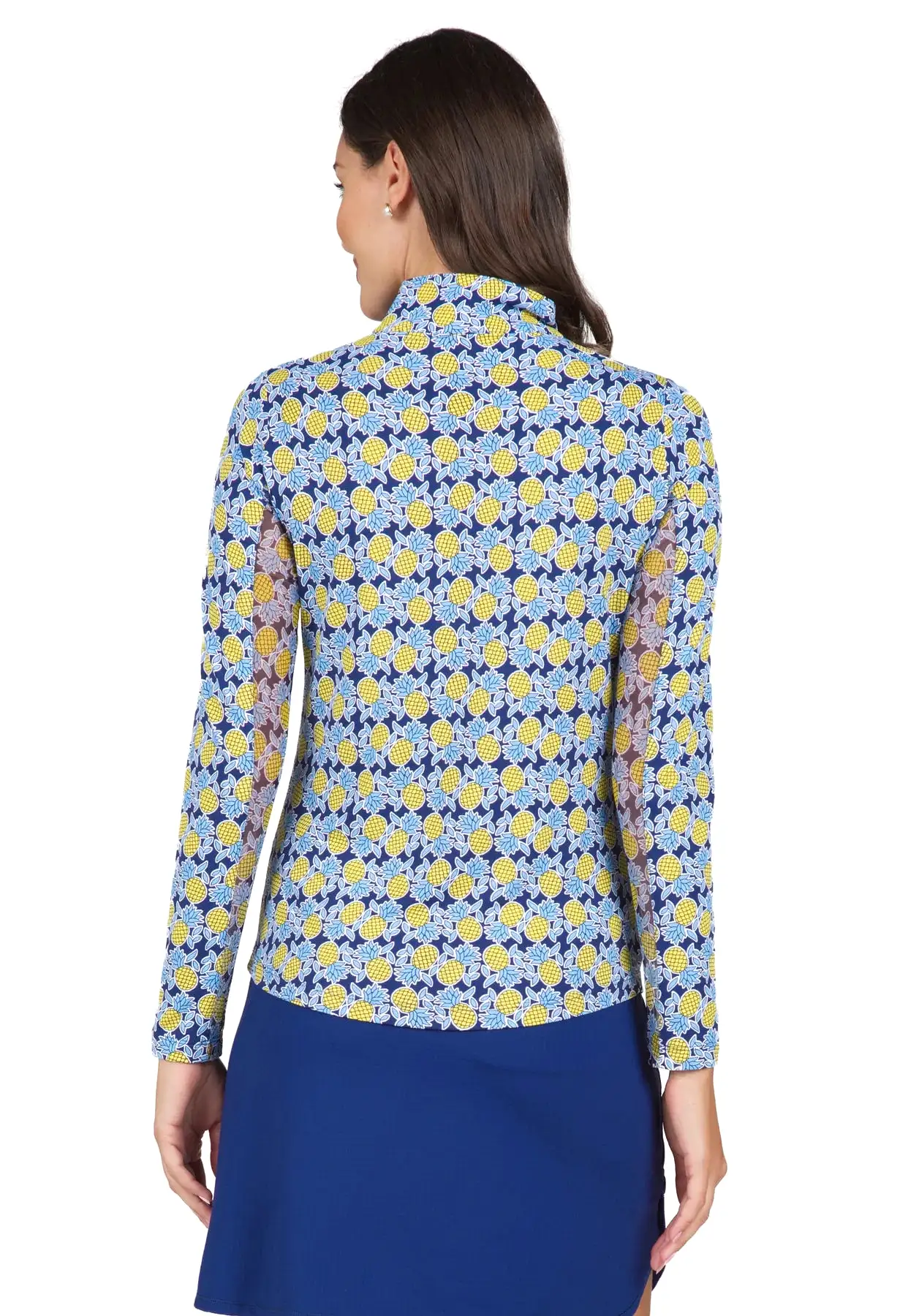 IBKUL Chantal Print Long Sleeve Mock Neck Top