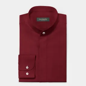 Imperial red band collar Shirt with hidden buttons