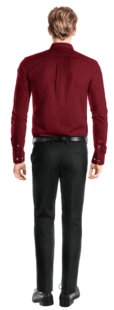 Imperial red band collar Shirt with hidden buttons