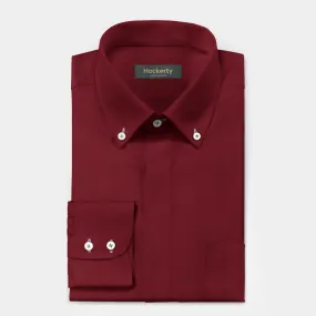 Imperial red button down Shirt with hidden buttons