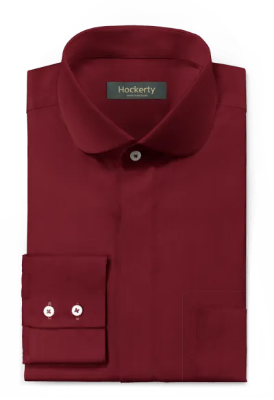 Imperial red club collar Shirt with hidden buttons