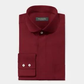 Imperial red club collar Shirt with hidden buttons