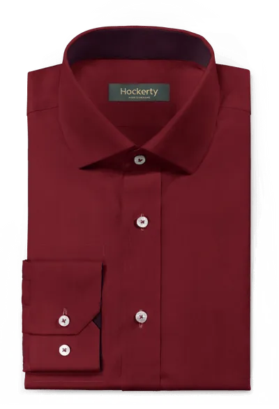 Imperial red Custom Shirt with contrast collar