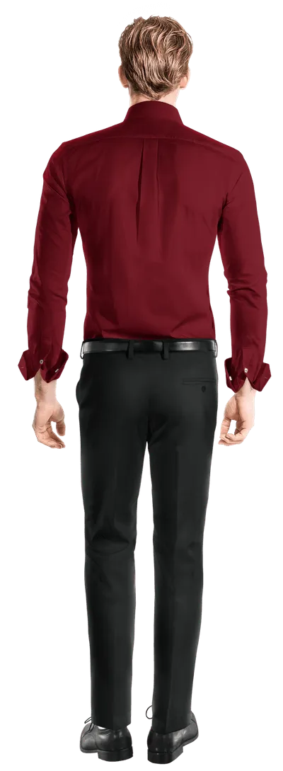 Imperial red Custom Shirt with contrast collar