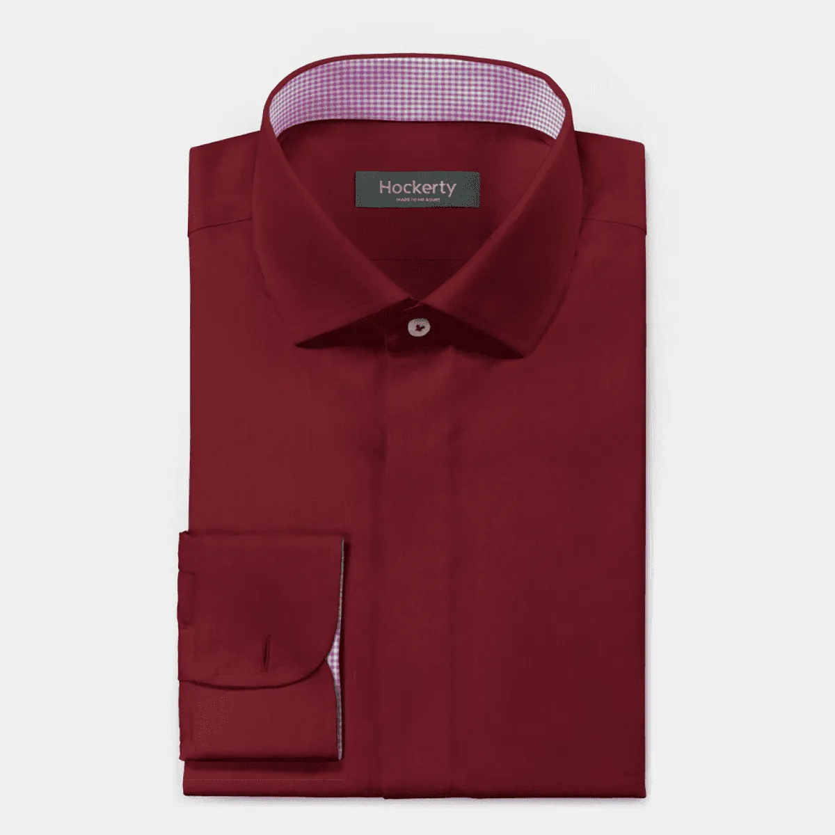 Imperial red french cuff Shirt with hidden buttons