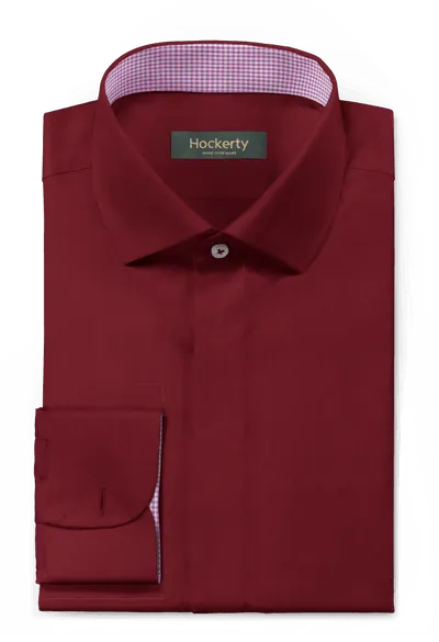 Imperial red french cuff Shirt with hidden buttons