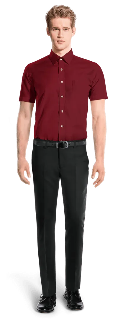 Imperial red short sleeve Shirt with chest pocket