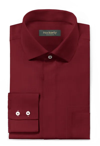 Imperial red Tailored Shirt with hidden buttons