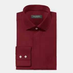 Imperial red Tailored Shirt with hidden buttons