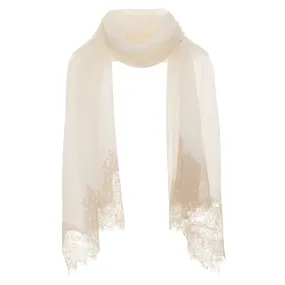 Ivory Scarf with Lace