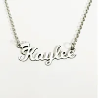 JBSA6NCs - Small Personalized Stainless Steel Crown Name Necklace