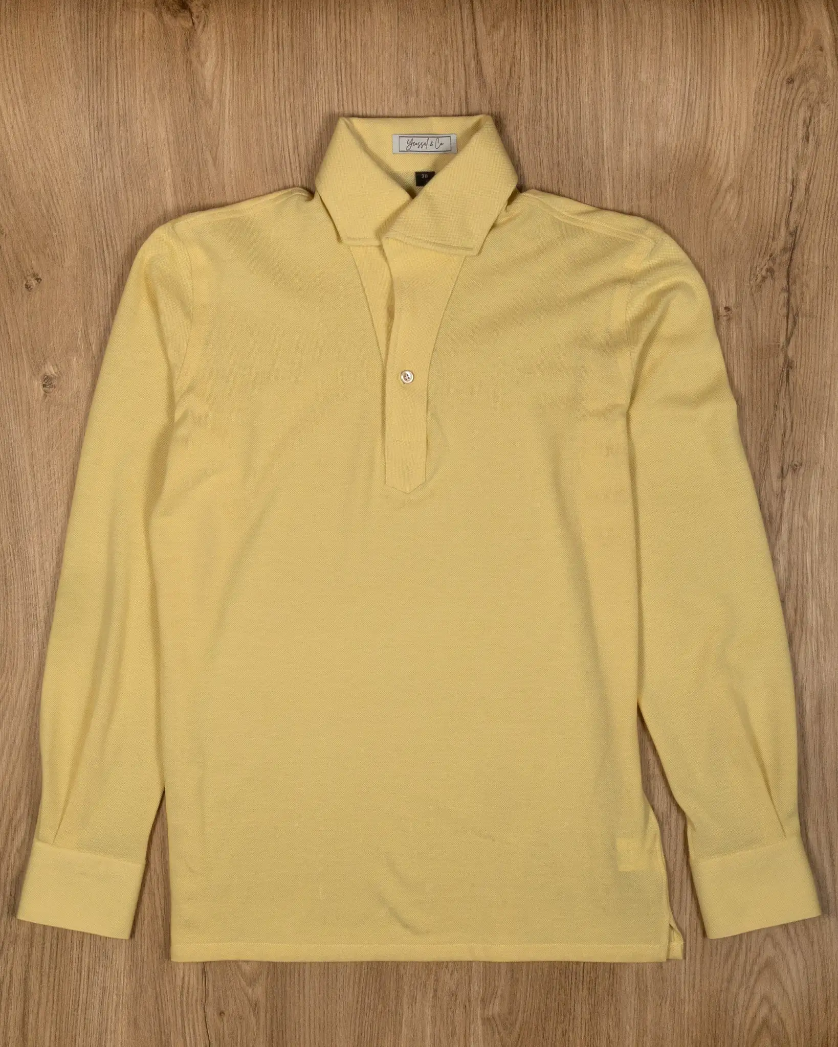 Kai Stretch-Cotton Pique Long Sleeve Polo Shirt