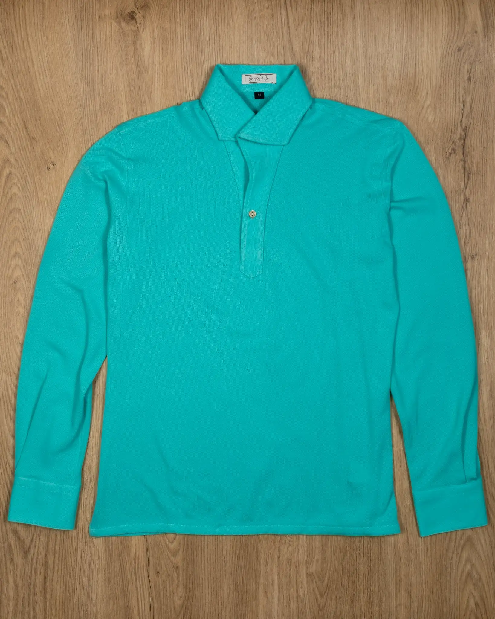 Kai Stretch-Cotton Pique Long Sleeve Polo Shirt