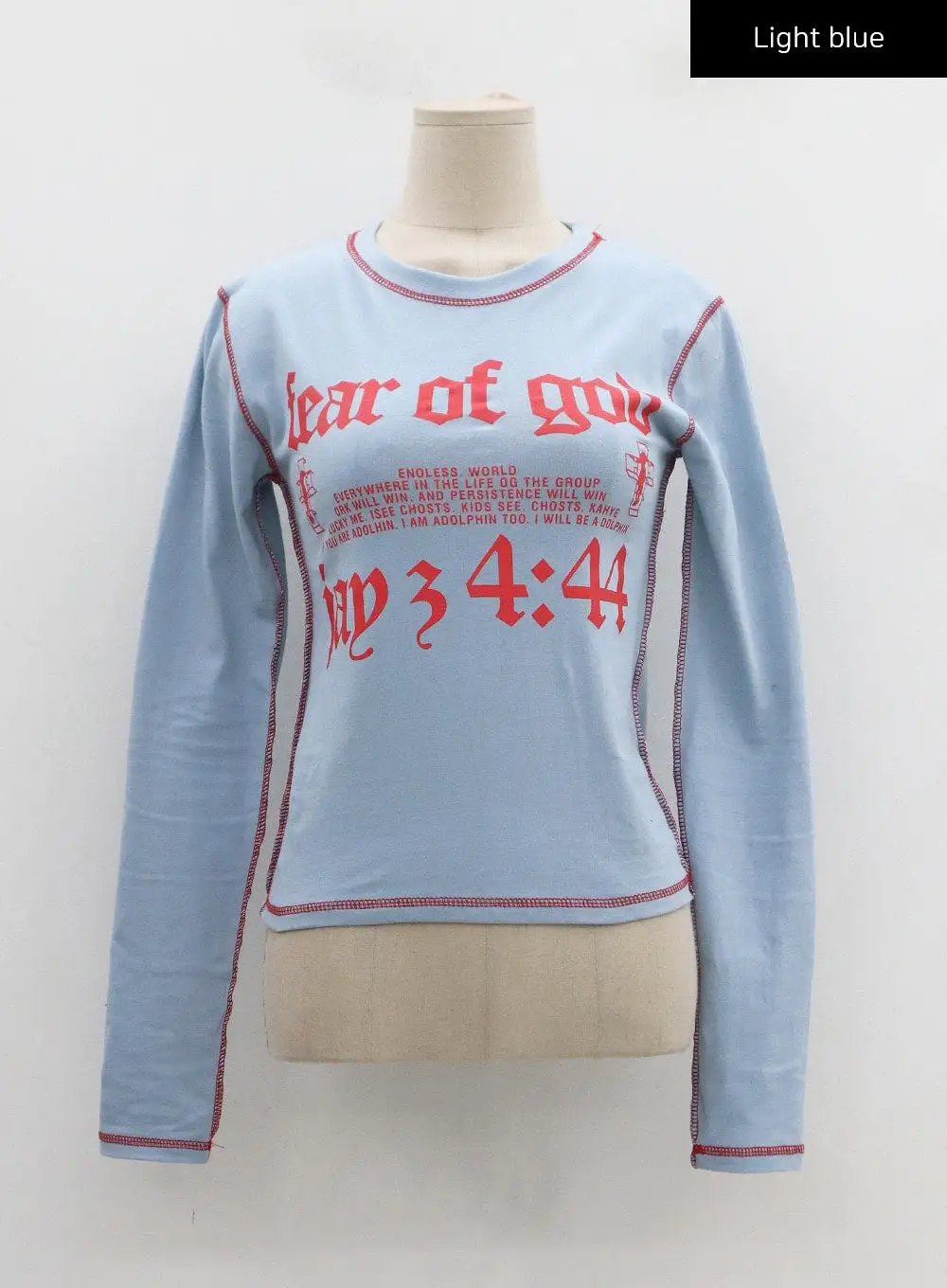 Lettering Print Long Sleeve Top CN29