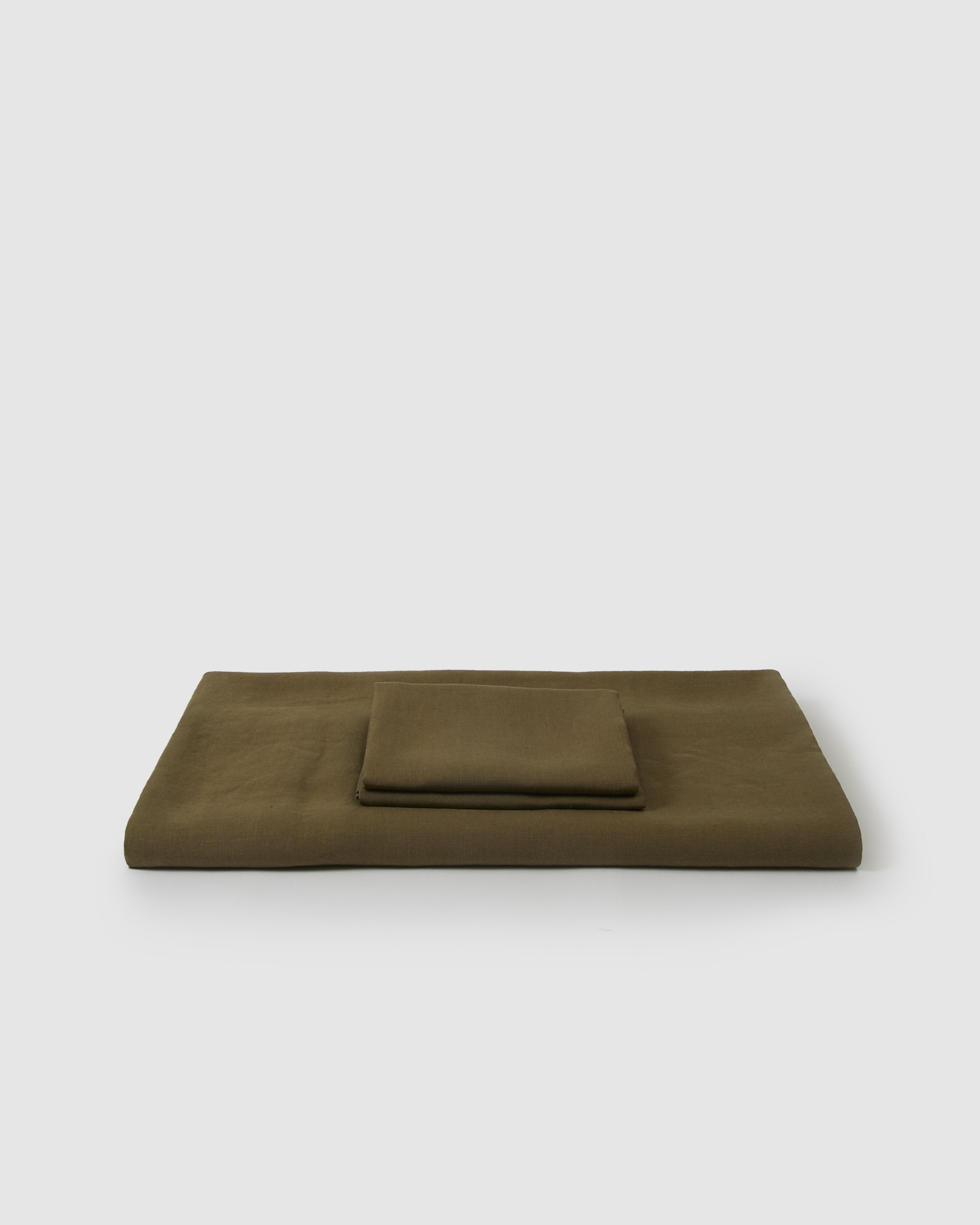 Marcel Linen Duvet Set - Moss