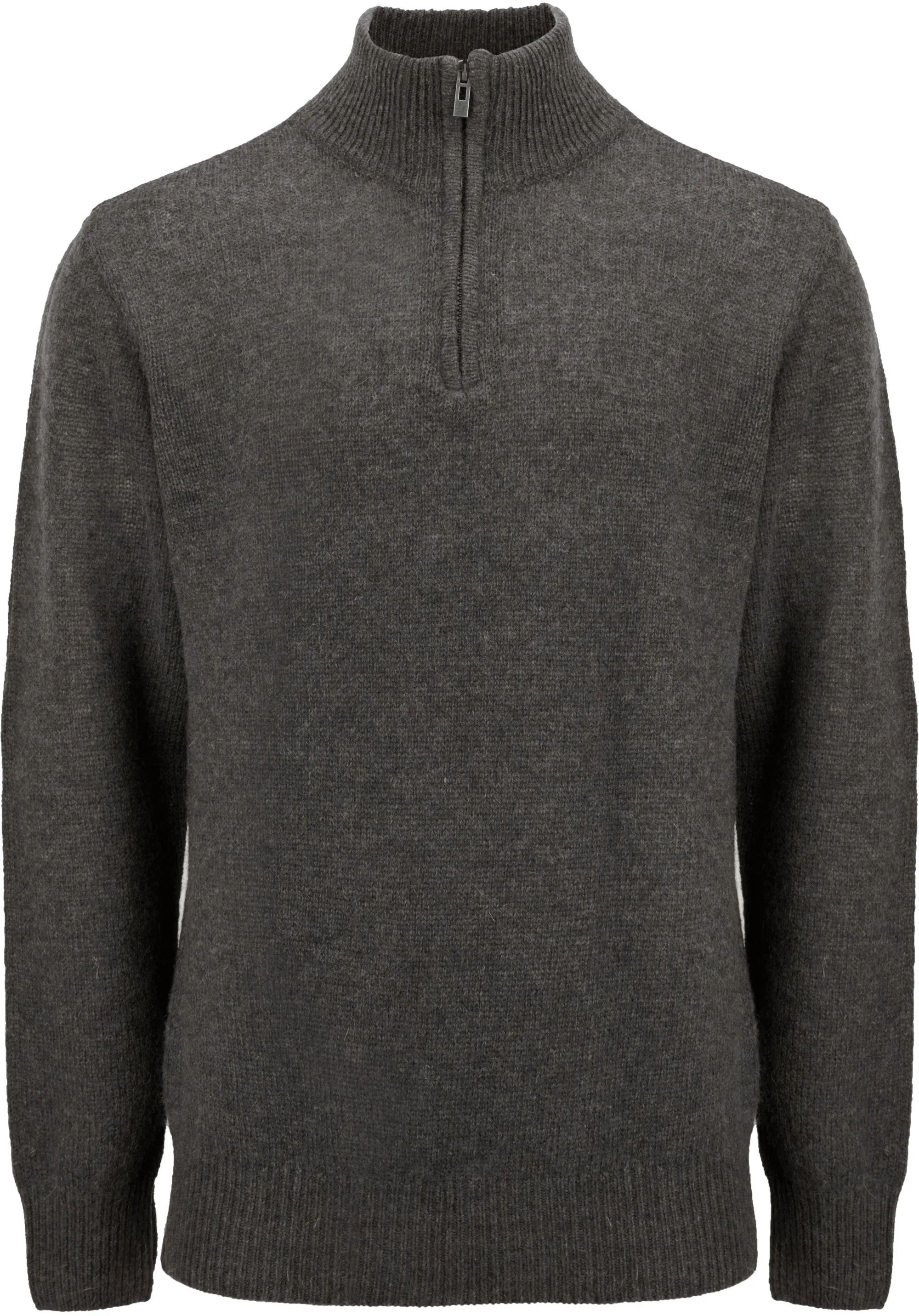 Men's 1/4 Zip Wool Jersey in Dark Charcoal Marle | Postie