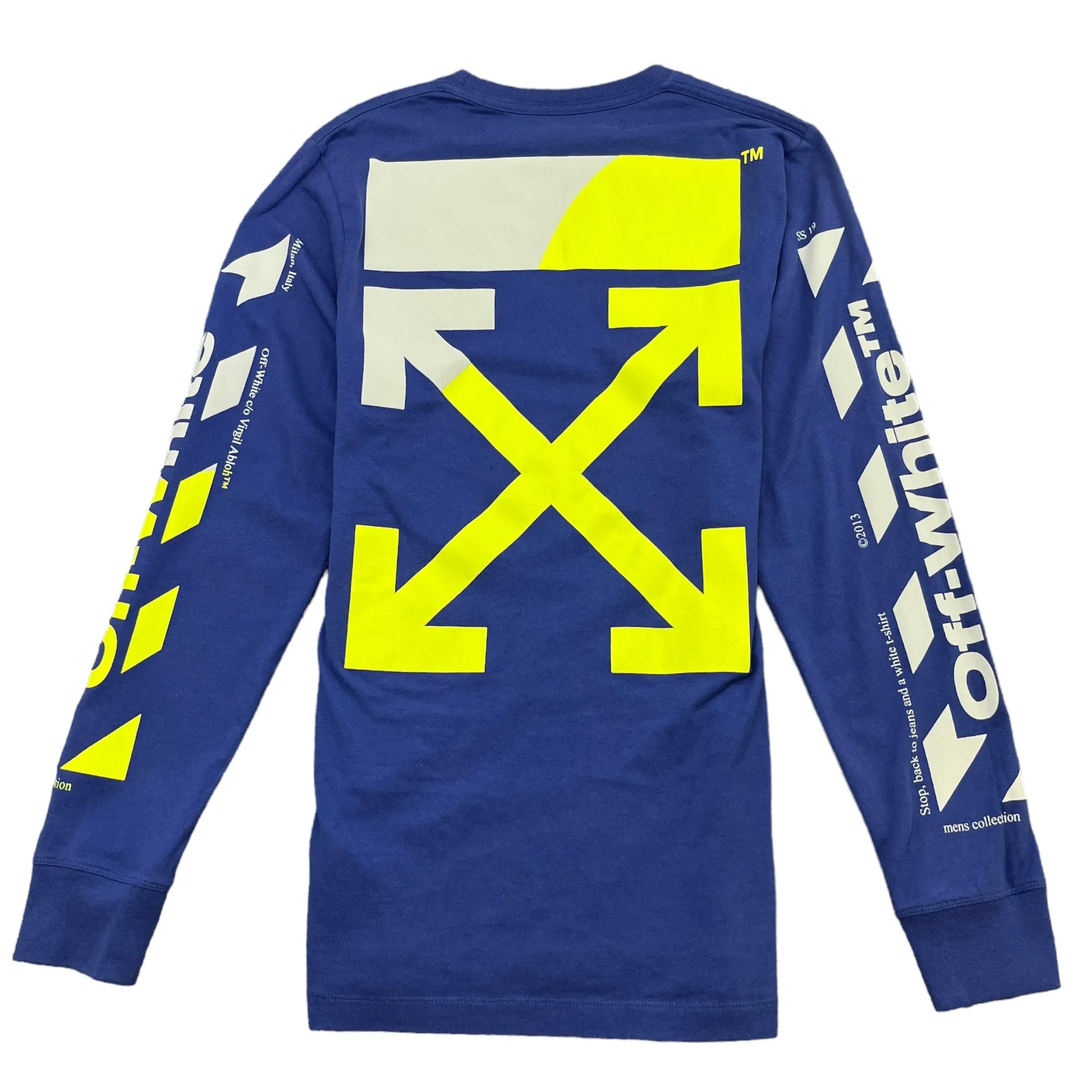 Men's Arrow Logo Long Sleeve T-Shirt Blue Size S