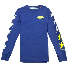 Men's Arrow Logo Long Sleeve T-Shirt Blue Size S