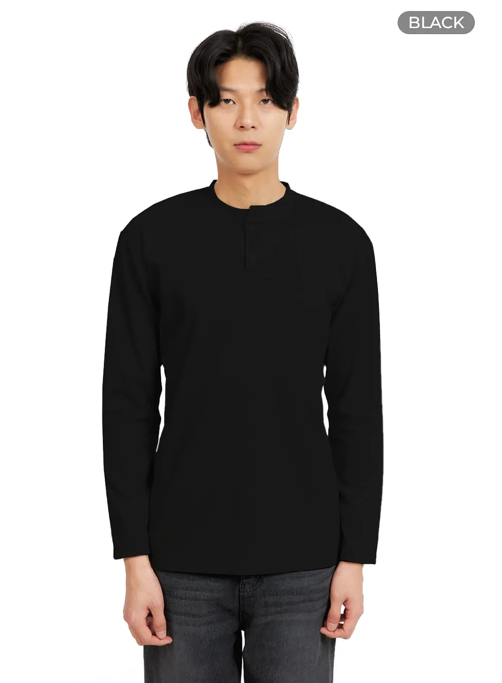 Men's Basic Long Sleeve Polo Tee IA402