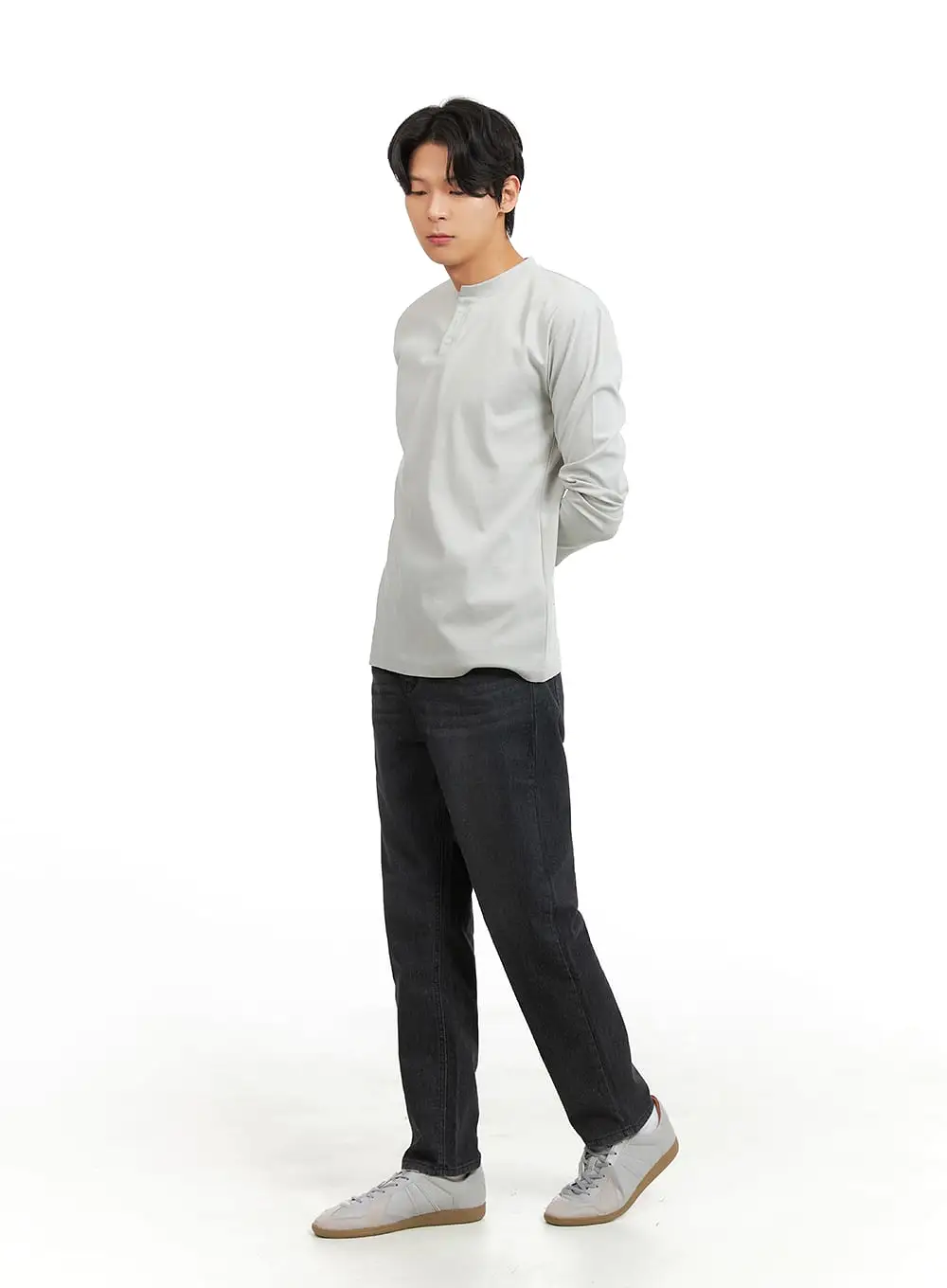 Men's Basic Long Sleeve Polo Tee IA402