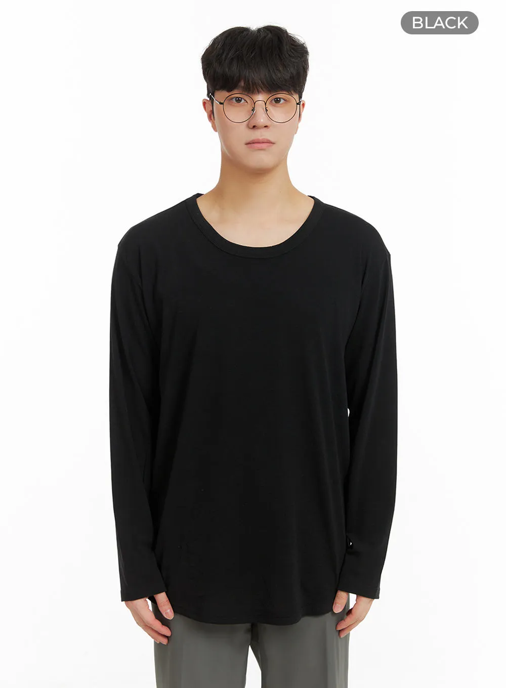 Men's Basic Round Neck Long Sleeve IA402