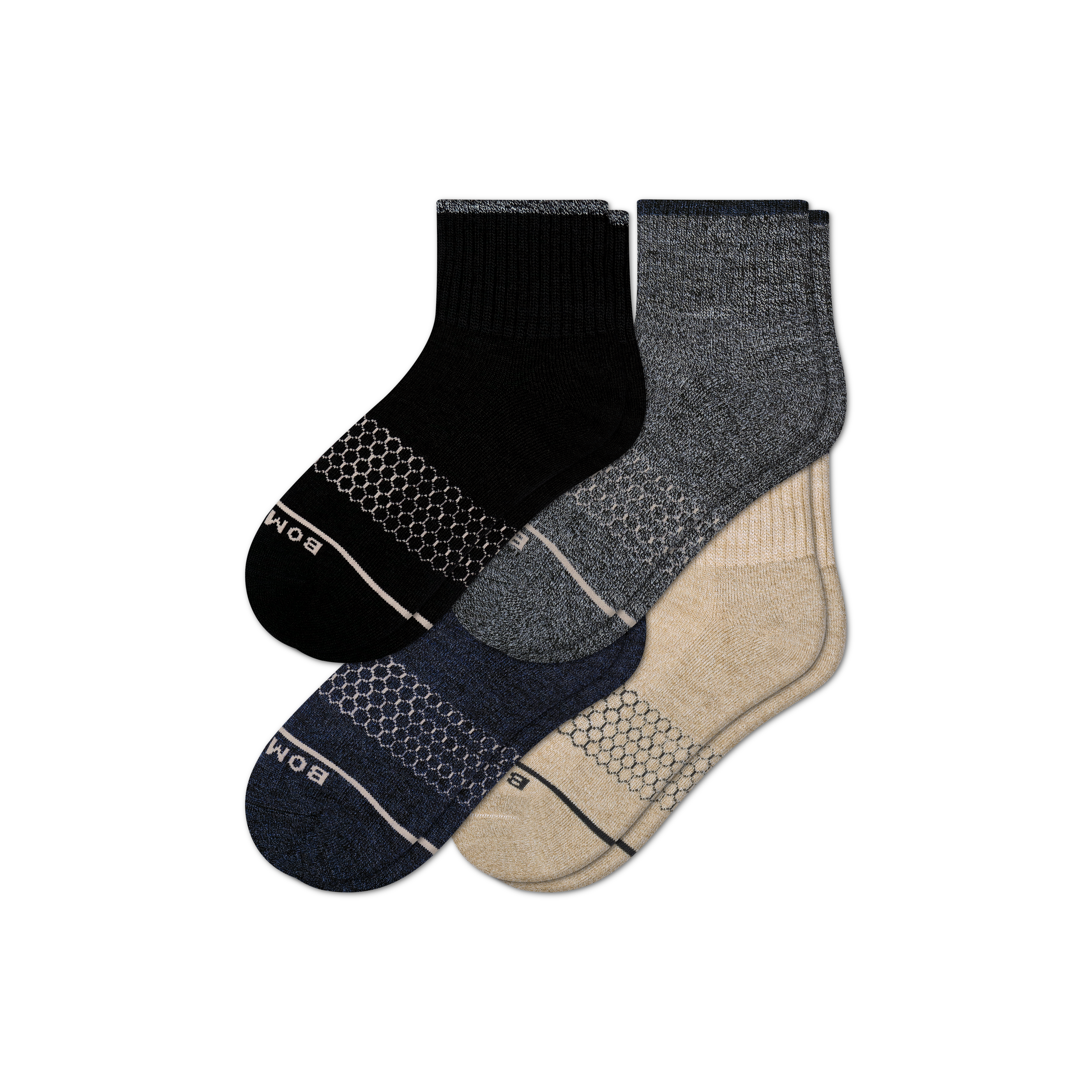 Men's Merino Wool Blend Quarter Sock 4-Pack