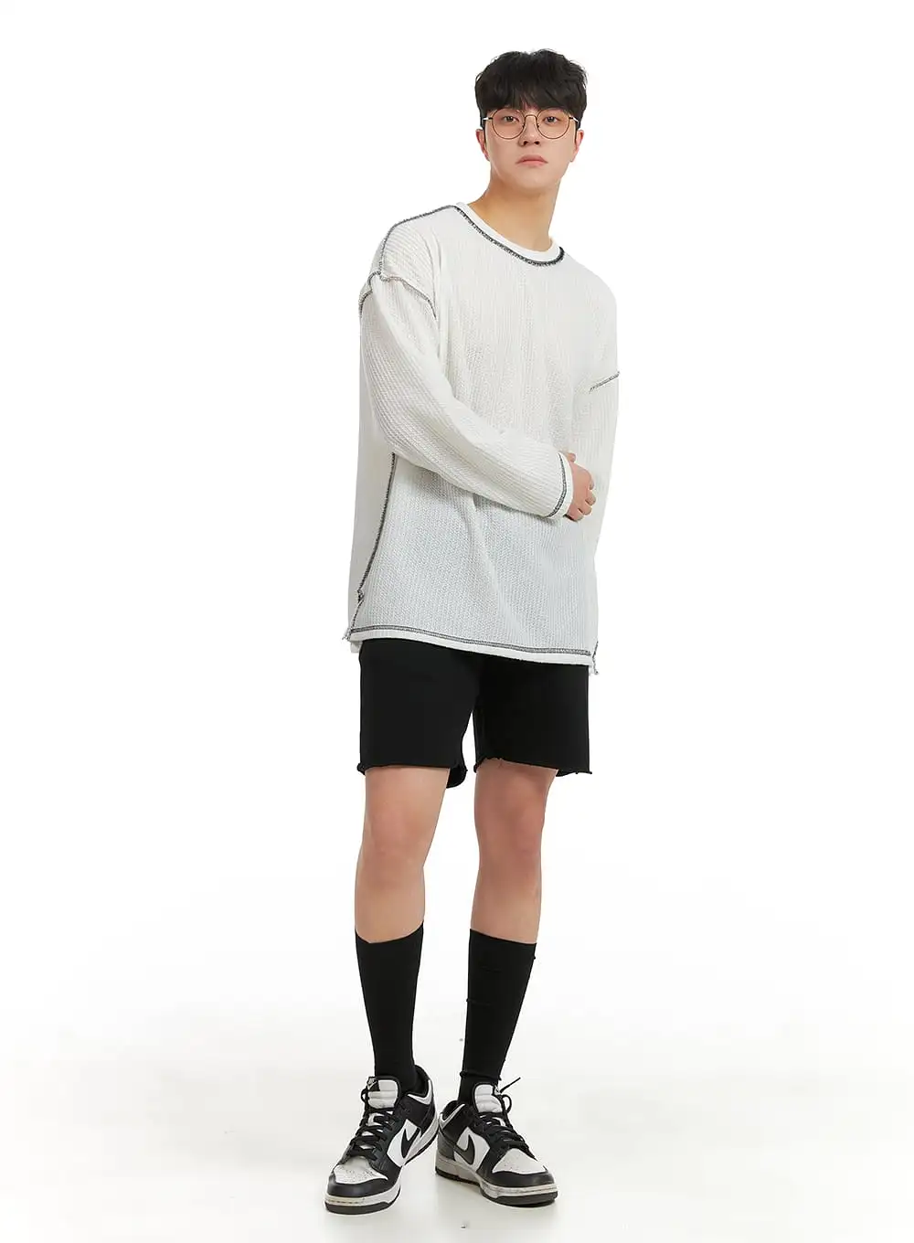 Men's Stitch Detail Oversized Long Sleeve IA402