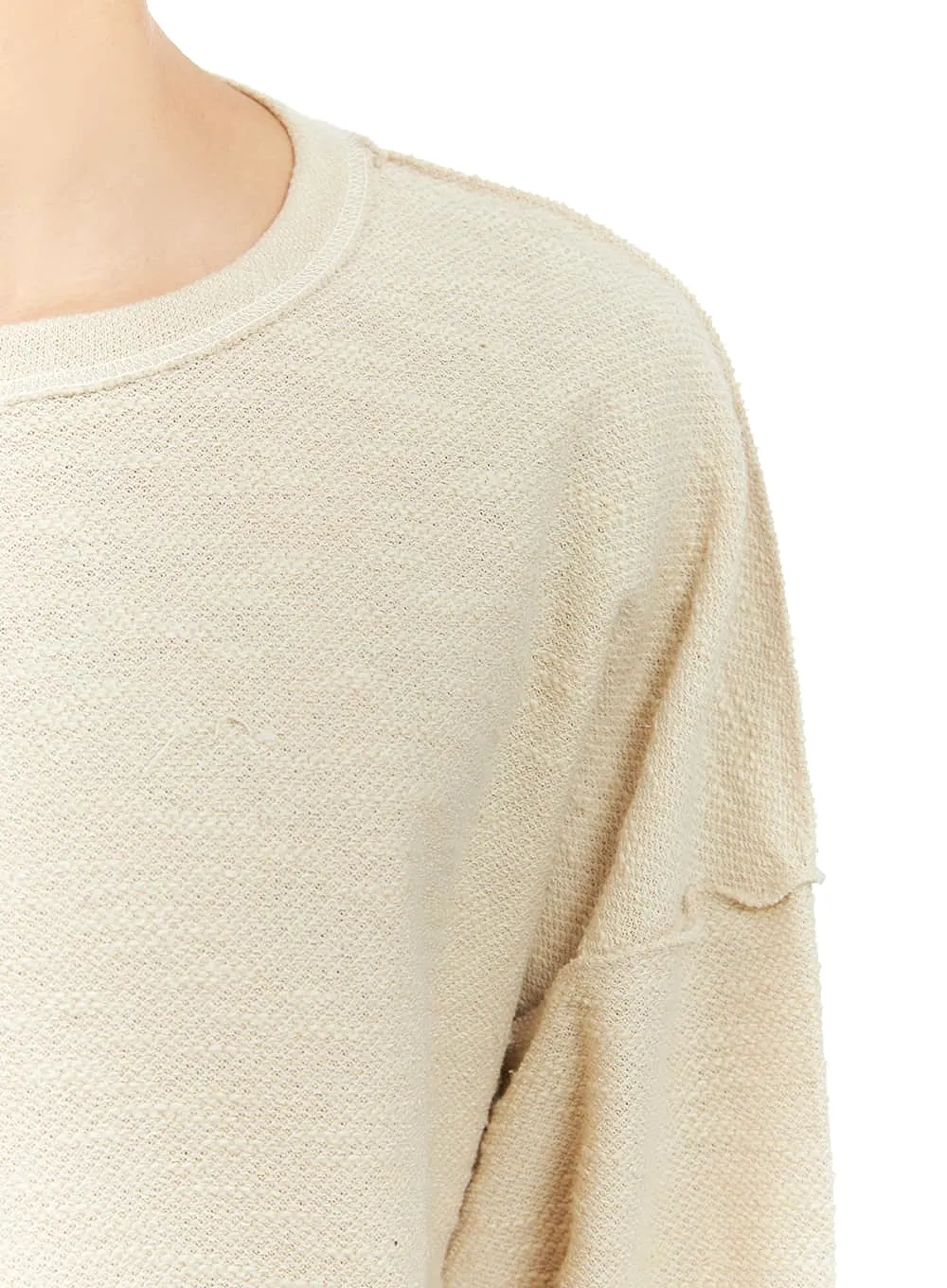 Men's Textured Crew Neck Long Sleeve Top IA402