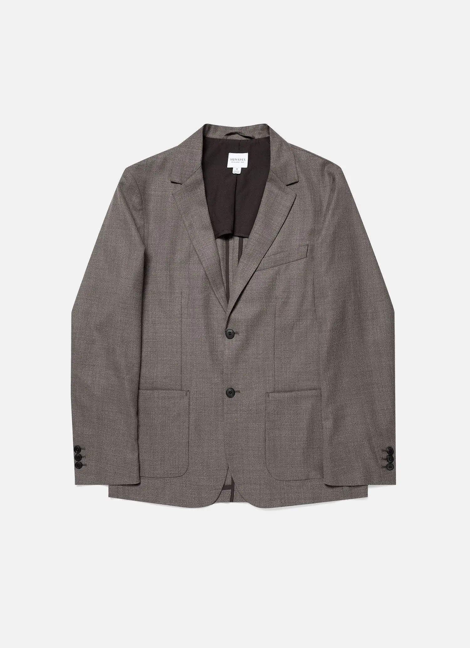 Men's Travel Wool Blazer in Dark Stone Melange